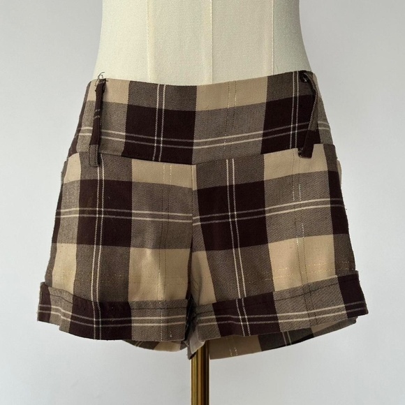 Plaid Micro Shorts Low Rise Charlotte Russe Y2K Large - Picture 1 of 6